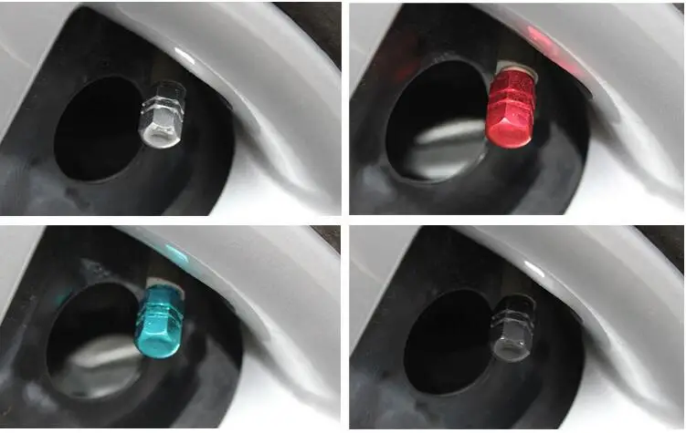 4 шт./лот автомобильный Стайлинг металлические колесные шины клапан 5 цветов для