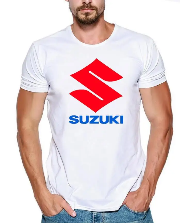 2018 новая футболка Suzuki моды Motorsport логотип Футболка Для мужчин хлопок короткий