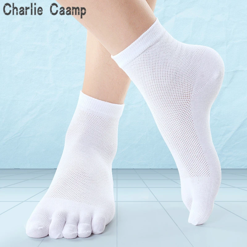 Носки с пятью пальцами Charlie Caamp мужские летние хлопковые тонкие короткие носки