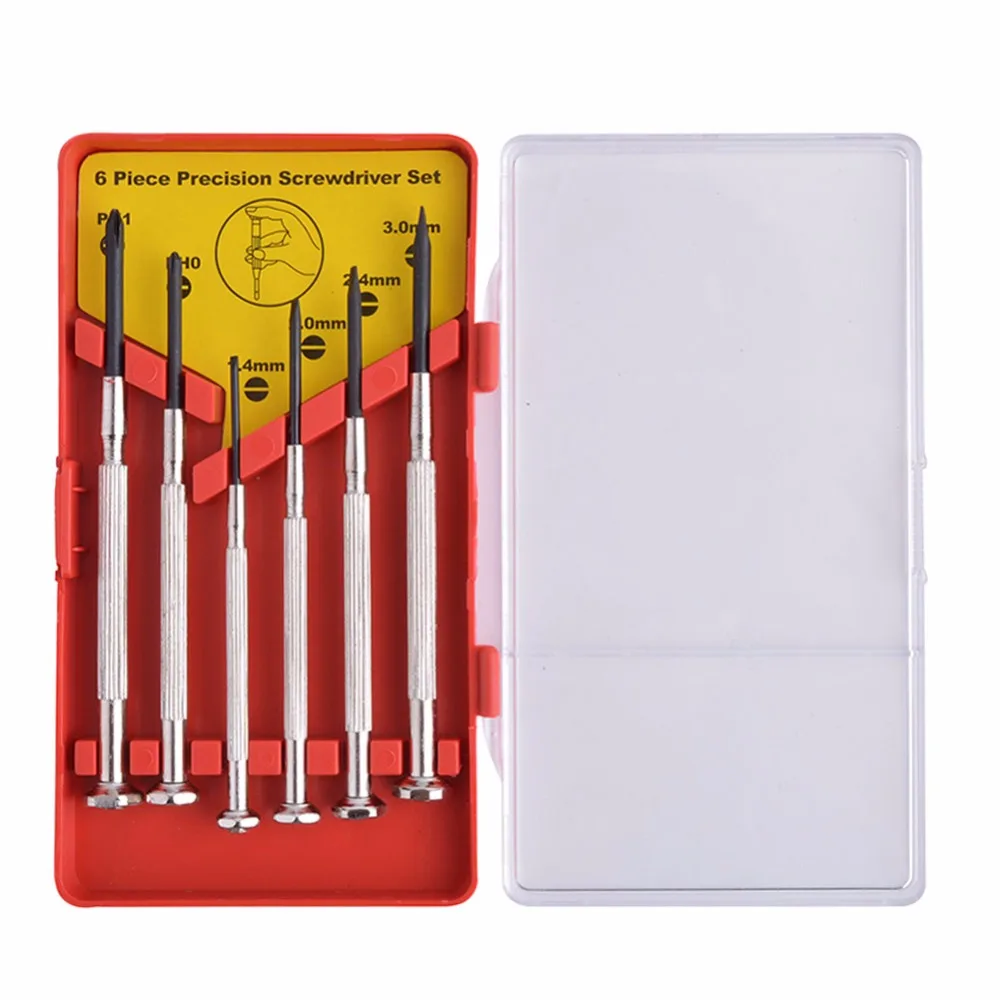 

Flexsteel 6pcs Multifunction Precision Screwdriver Set with Slotted Phillips Bits for Watch Glasses Screw driver Repair Tool Set