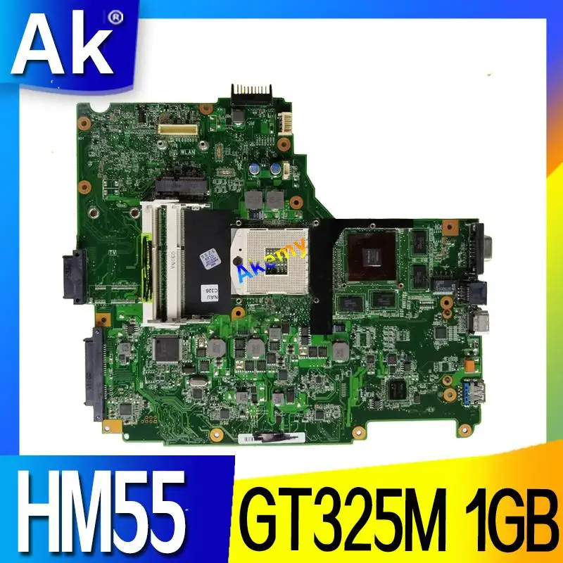 

AK N61JV Laptop motherboard For Asus N61JV N61J Test original mainboard GT325M 1GB HM55