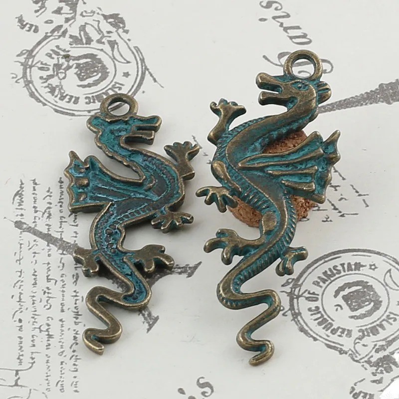 

50pcs Vintage Dragon Charms For Making Necklace/Bracelet/Earring/Bag/Key Chain Decorations Fashion DIY Jewelry Accessories