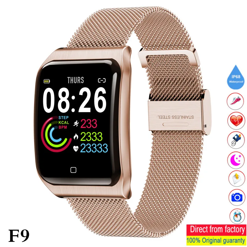 F9 VS AF6 smart watch men IP68 waterproof, heart rate monitoring blood pressure sports Fitness bracelet Smartwatch PK Y6 Pro P68