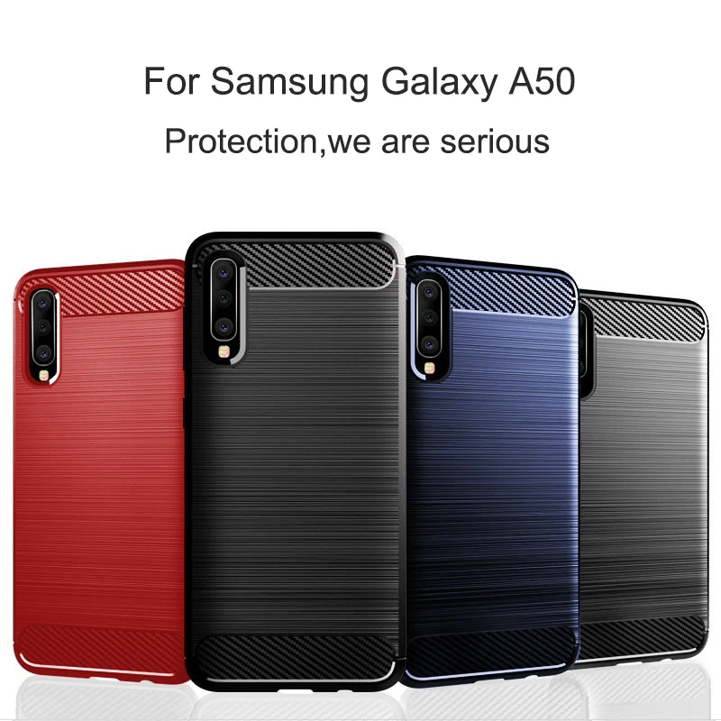 Для samsung A30 чехол Оригинальное углеродное волокно мягкая Броня силиконовый для