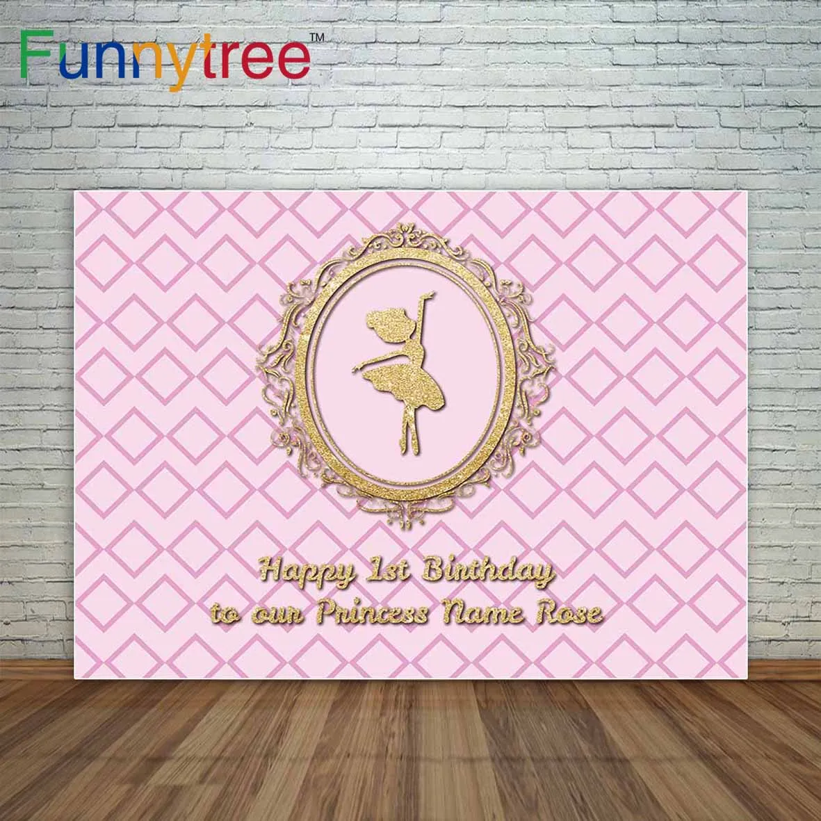 Фон для фотосъемки Funnytree на заказ с изображением розовых алмазных надписей