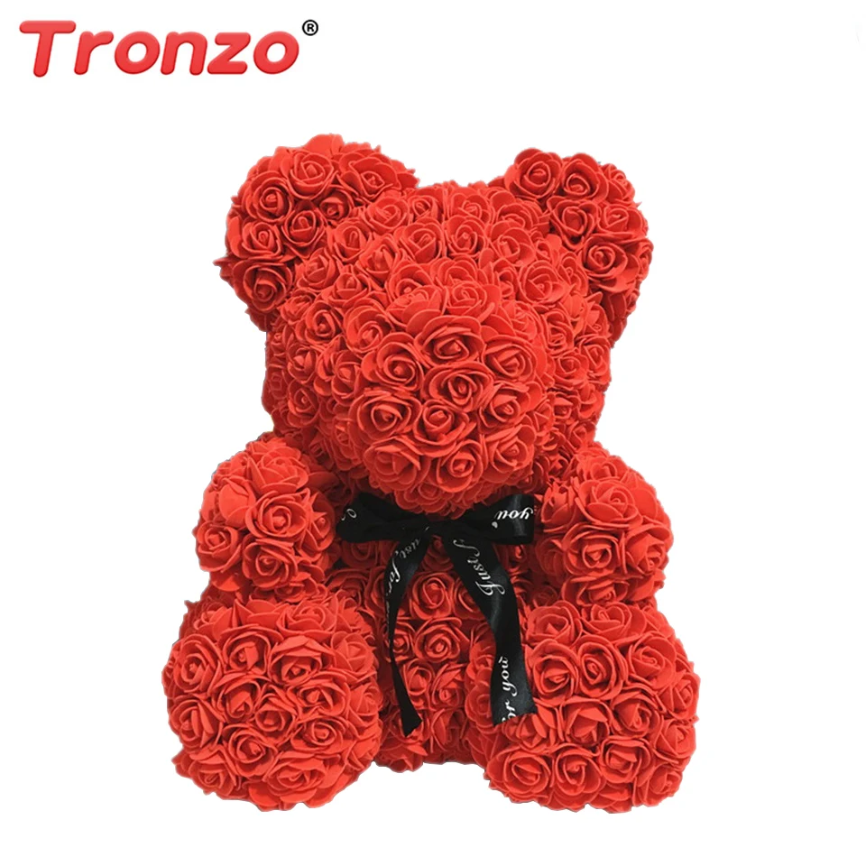Tronzo 25 см мыло из пены плюшевый медведь Роза цветок кукла украшение медведь из роз искусственный подарок на День святого Валентина для девочек Прямая поставка