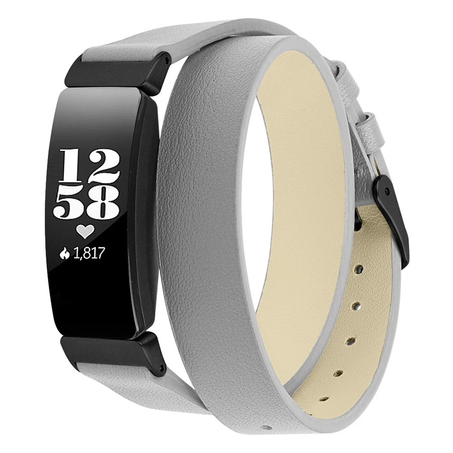 Кожаный Браслет для Fitbit Inspire HR сменный с двойной обмоткой аксессуары Прямая
