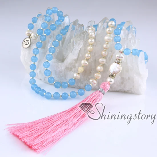 Ожерелье из пресноводного жемчуга искусственное ожерелье браслет 108 mala