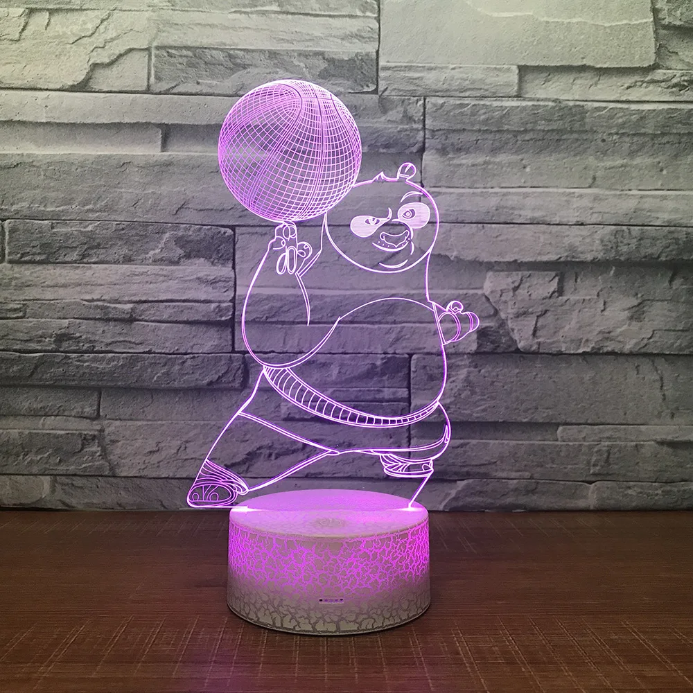 Kongfu Panda 3D LED RGB Night Light 7 Color Change Desk Action Figures 127 Boys Girls Christmas Toys | Игрушки и хобби