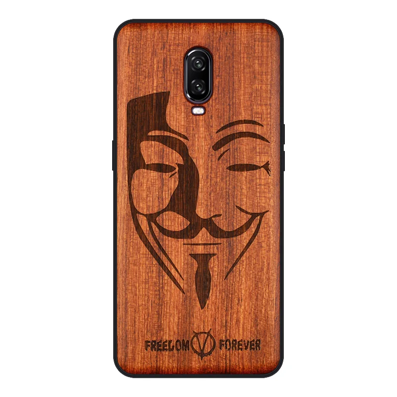 Новый роскошный чехол для Oneplus 6 t из натурального дерева 5T палисандр ТПУ