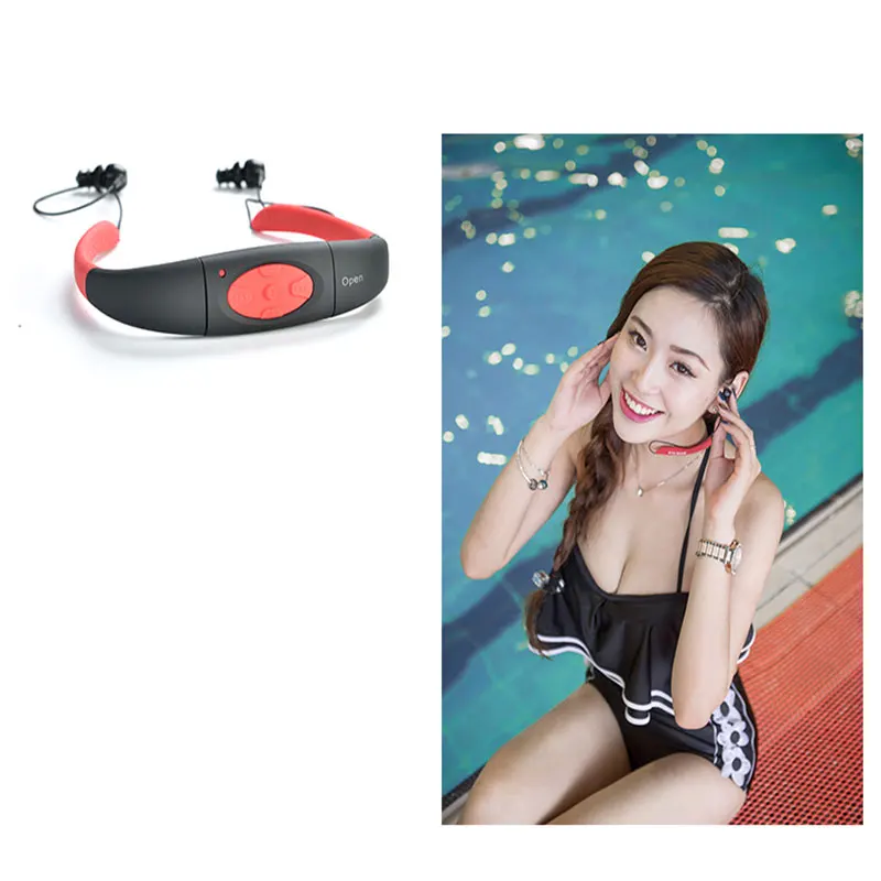 Летние наушники для плавания MP3 плеер с радио FM подводный IP68 шейный платок HIFI 100%