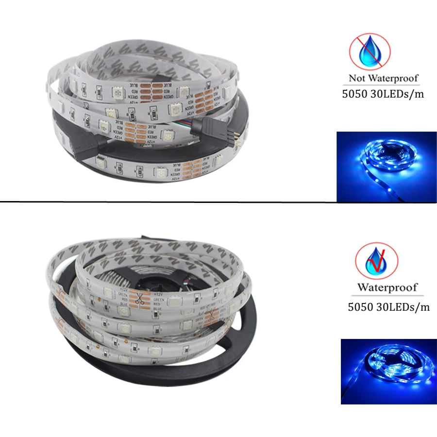 Светодиодная лента 5 светодио дный м 10 30 led s дный/m светодиодная Диодная 5050 RGB с
