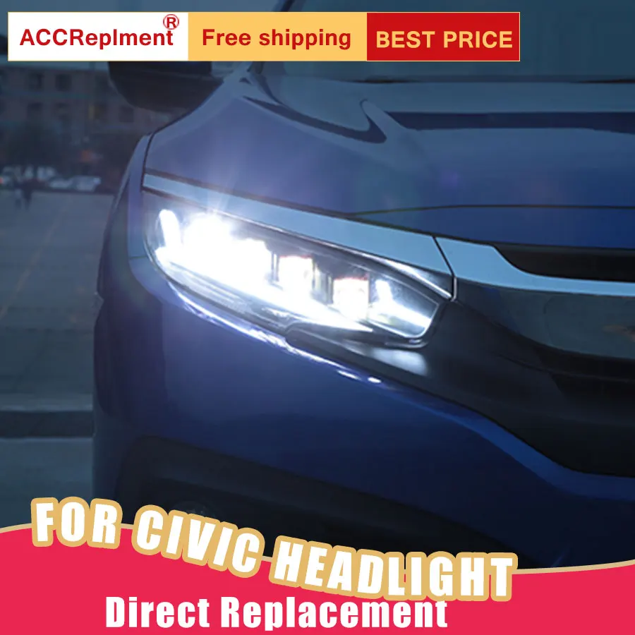 2 шт. светодиодный фары для Honda Civic 2016-2019 Автомобильные ангельские глазки все HID