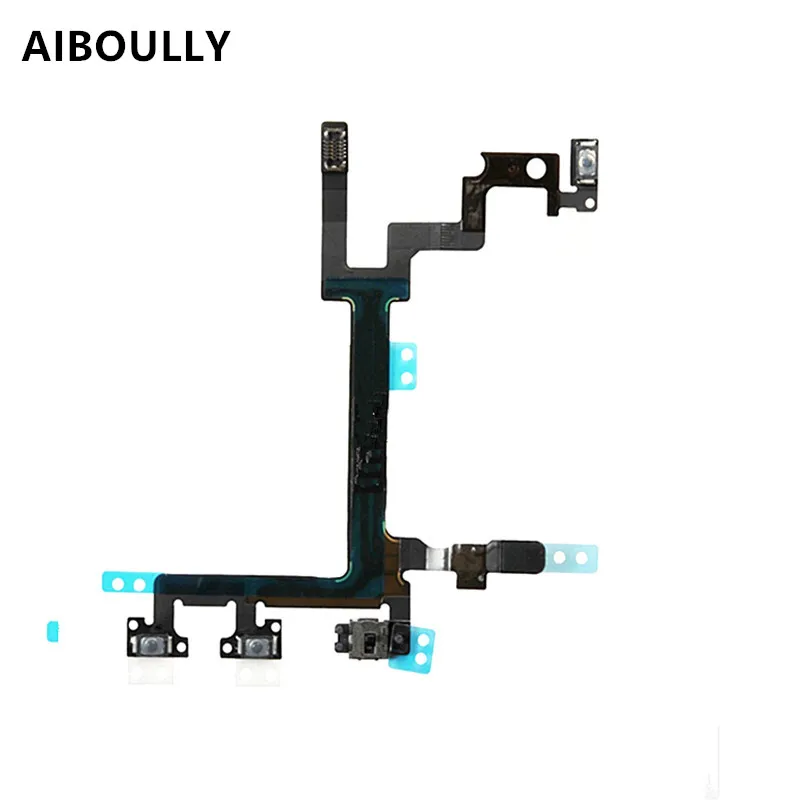 AIBOULLY высокое качество вкл/выкл гибкий для Iphone 5 5G включение/выключение питания, громкость переключатель блокировки кнопка отключения звука сенсор гибкий кабель