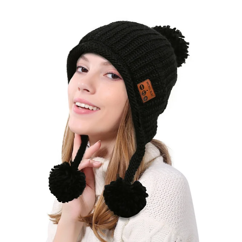 Для мужчин женщин теплая шапка с Bluetooth шарфом вязаные наушники музыка Кепки