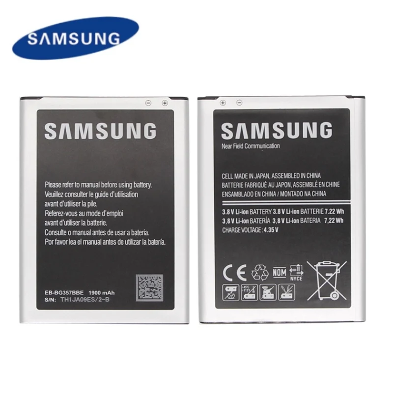 100% оригинальная батарея Samsung Φ для Ace 4 GALAXY Style LTE EB BG357BBE G357 сменная 1900 мАч