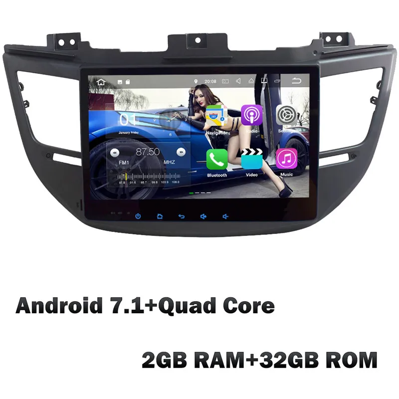 Android 7 x 32GB ROM KLYDE 10," Восьмиядерный Android 9,0 4 Гб ОЗУ 32 Гб ПЗУ автомобильный DVD мультимедийный плеер радио для hyundai Tucson IX35 - Цвет: Android 7 x 32GB ROM