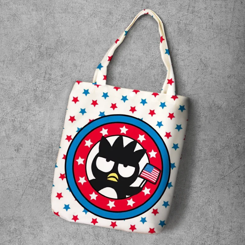 IVYYE Black Penguin Fashion Anime Foldable Canvas Shopping Bag Casual Shoulder Bags Customized Tote Handbag Lady Girls New