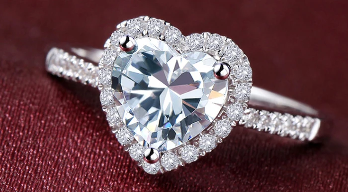 90% Off ! YINHED Romantic Heart CZ Diamant Engagement Ring 925 Sterling Silver Wedding Rings for Women Gift Promise ZR229 |