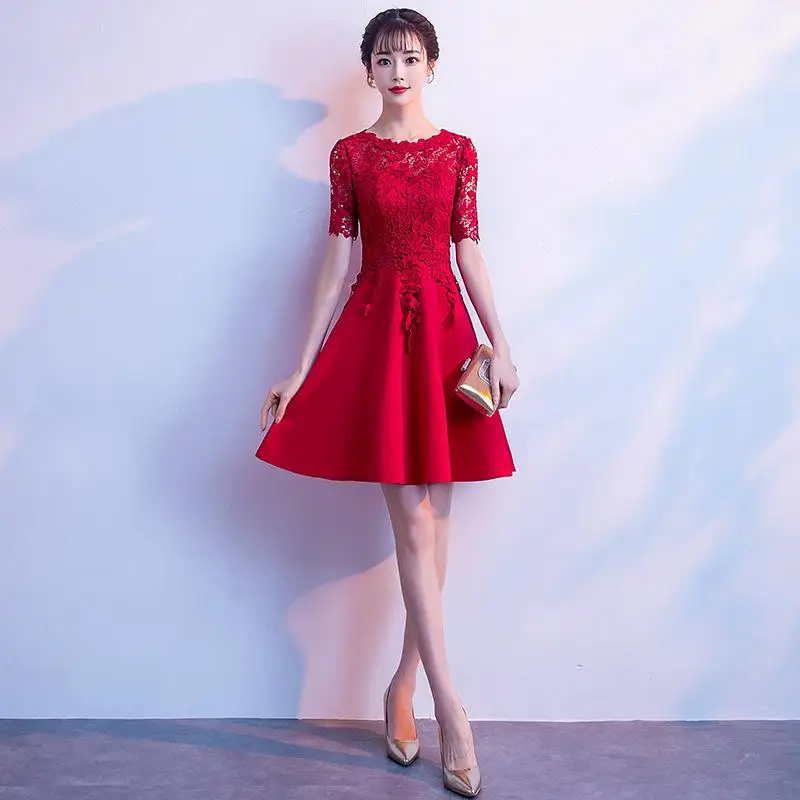 Сексуальное Кружевное открытое женское китайское свадебное платье Cheongsam, одежда для тостов, классический воротник-стойка, Qipao, большие размеры XXXL - Цвет: Style 5