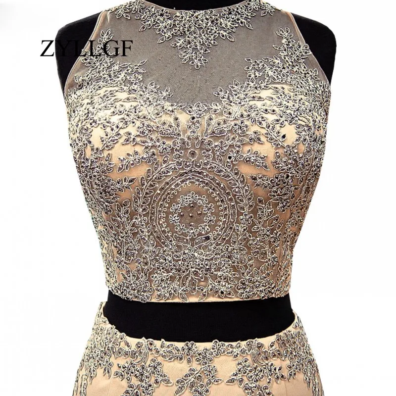ZYLLGF Long Mother Dresses 2018 Elegant Sheer Scoop Neckline Beaded Gold Lace African Satin Two Piece Wedding Guest Dress RS32 | Свадьбы и