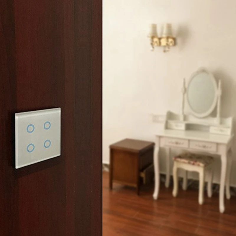 Британский стандарт Wifi умный переключатель 4 банды Alexa Голосовое управление