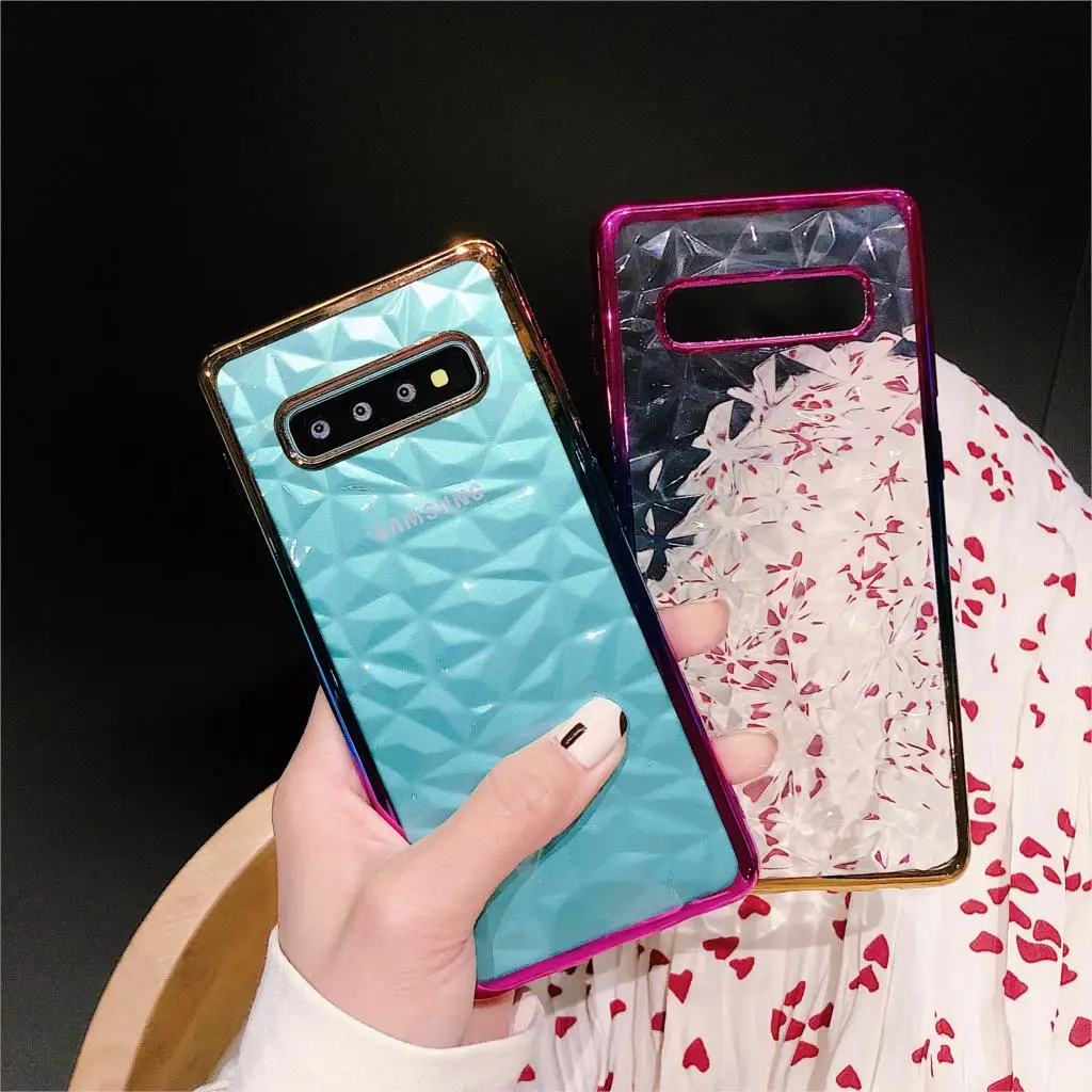 Ромбовидный узор градиент Edge чехол для samsung Galaxy Note 9 S9 S8 S10 плюс A50 A70 J7 Pro A5 2017 J5 Prime J3