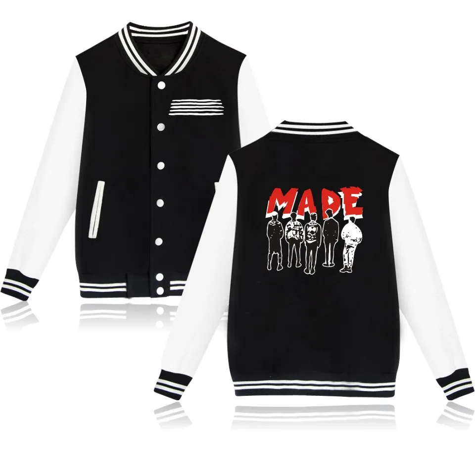 

KPOP BIGBANG Baseball Uniform Coat Autumn Winter Bomber Jacket Harajuku Streetwear Casual Tracksuit Hip Hop Brand Coats Unisex