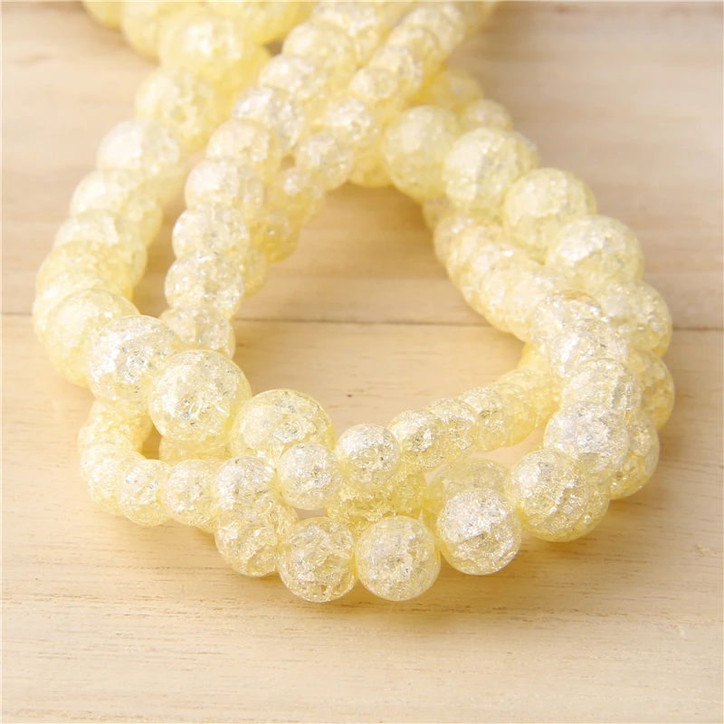 Натуральный светильник желтый снег треснутый кристалл камень круглые бусины 15