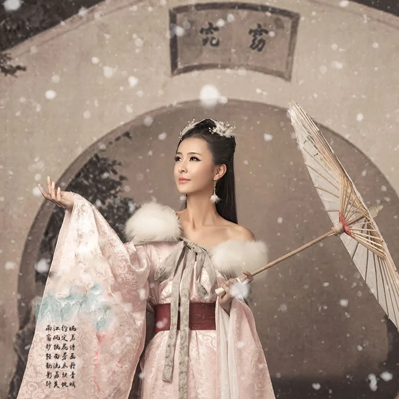 Yao Tiao женский Hanfu меховой воротник костюм и плащ фото дом костюм для тематической фотографии китайская принцесса представление Hanfu