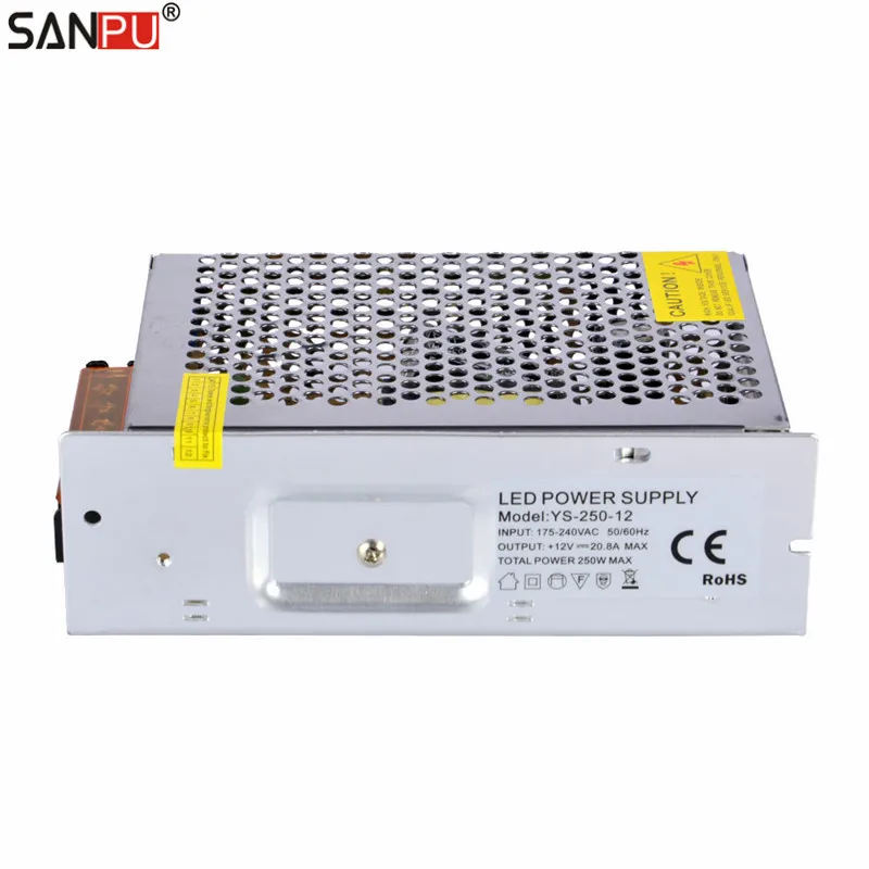 SMPS светодиодный Dirver 12 v 20a 250 w импульсный источник питания постоянного напряжения 220 v 230 v ac к dc трансформатор освещения Крытый для Светодиодный s бар