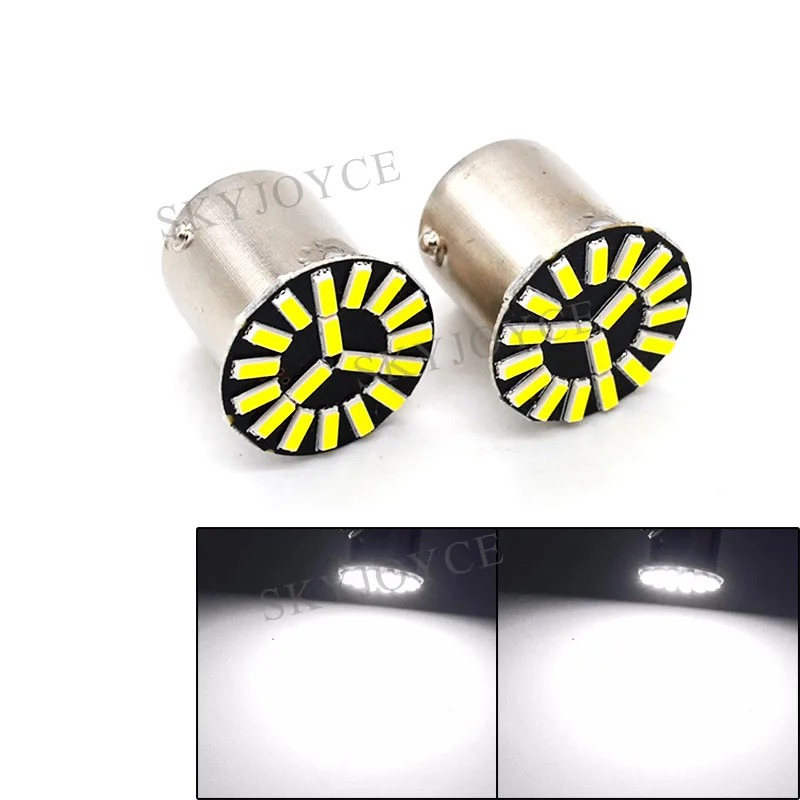 SKYJOYCE 10 шт. BA15S 1156 1157 18SMD белый светодиодный светильник лампа 4014 p21w сигнальная