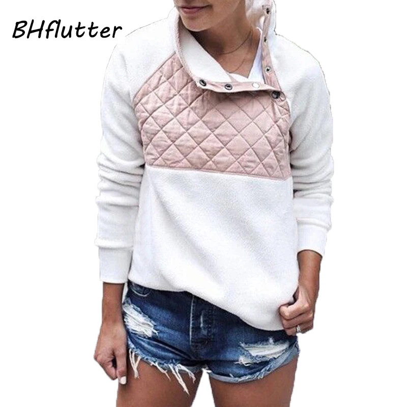 Женский фланелевый свитер BHflutter теплый Повседневный с высоким воротом и длинным
