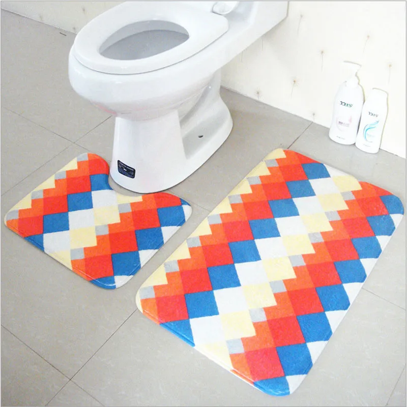 Коврик для ванной комплект 2 шт. 100% полиэстер не ковер и toliet rugs 37*45 + 45*75 см