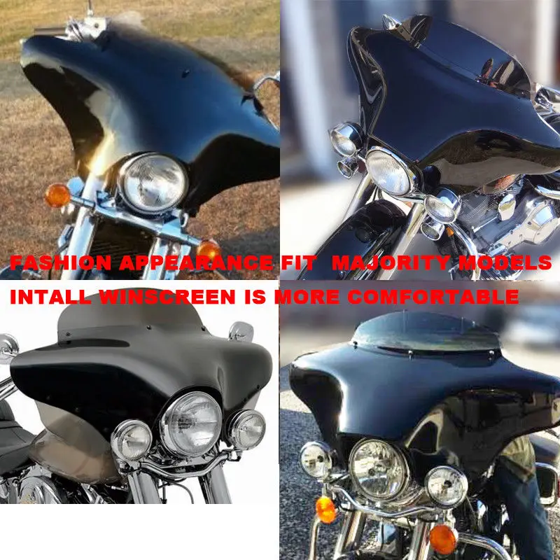 Яркий черный Передний Внешний обтекатель "летучая мышь" для Harley Softail Road King Dyna Yamaha V Star 650 1100 Honda ACE Shadow VT 1100 VT1100