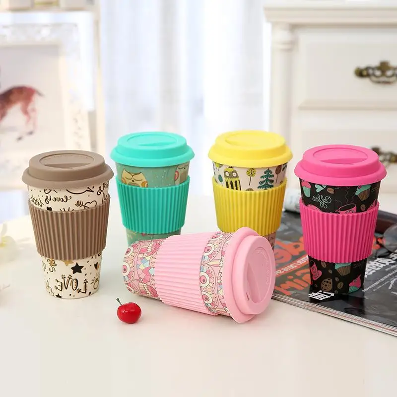 

Novelty Bamboo Fiber Powder Mugs Coffee Cups Milk Drinking Cup Travel Gift Eco Friendly Free Shipping LX4309