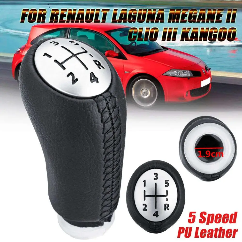 Matte cap Black Для Renault Laguna Megane 2 Clio 3 2003-2009 Kangoo 2009 кожа матовый блесек для губ крышка 5 скоростей Ручка Переключения рулевого механизма автомобиля Замена ручки - Название цвета: Matte cap Black