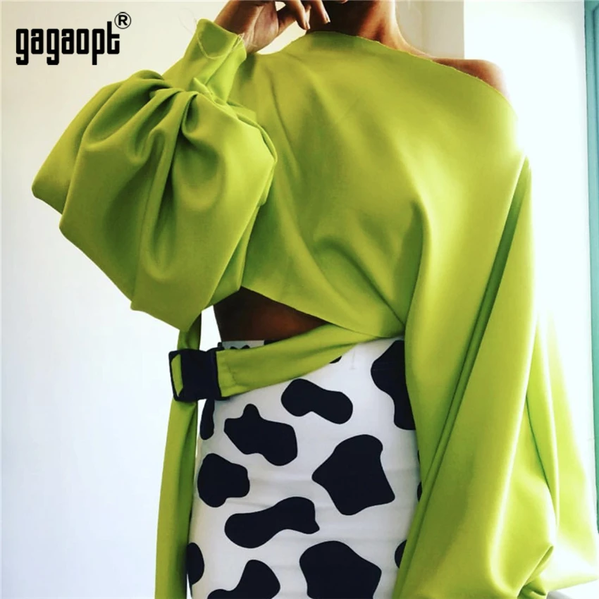Женская футболка в стиле High Street Gagaopt 3 цвета однотонные свободные топы с длинным