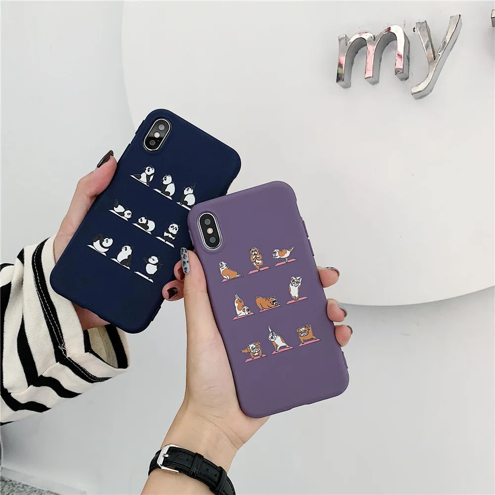 Lovely Funny Dance Dog Phone Case for IPhone X XR Xs MAX Classic Cute Art Panda TPU Silicone Back Cover 8 7 6 6S Plus |