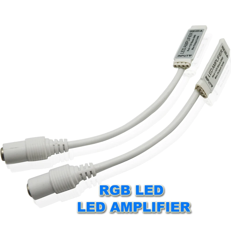 100 шт. DC12V 24V Мини RGB LED усилитель сигнала контроллер с Женский DC разъем Amplificador