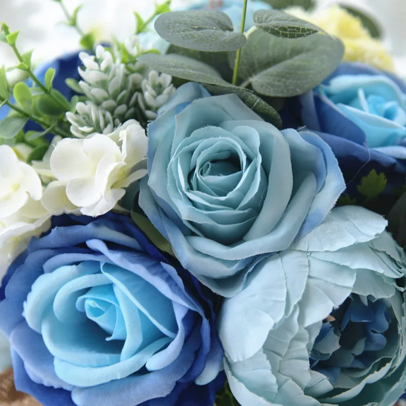 

Bridal Bouquet High Quality Ivory Rose Throw Wedding Flowers Bridesmaid Bouque, home decoration, emulation, wedding bouquet