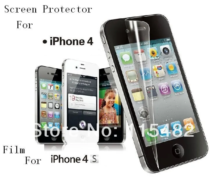 Прозрачная защитная пленка для ЖК экрана высокого разрешения iphone 4 4G 2000 шт.|front and