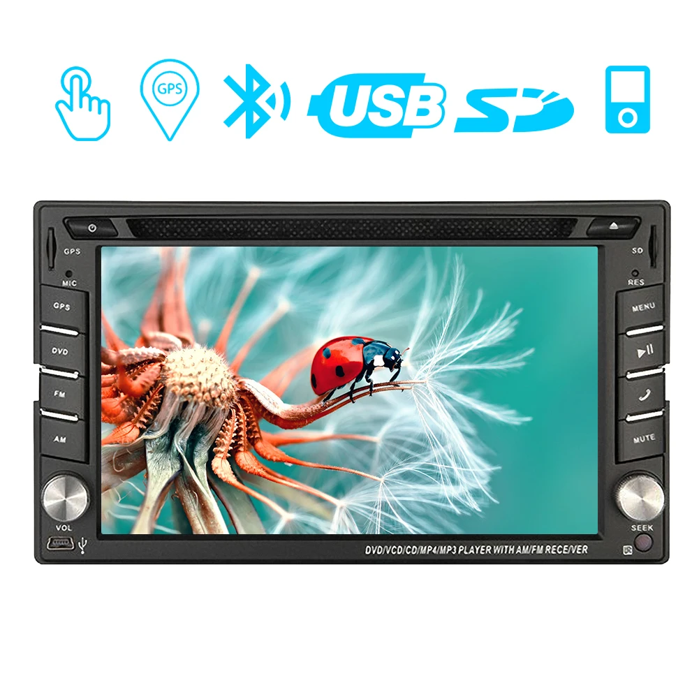 6 2 ''сенсорный автомобильный dvd-плеер с экраном в приборной панели Bluetooth