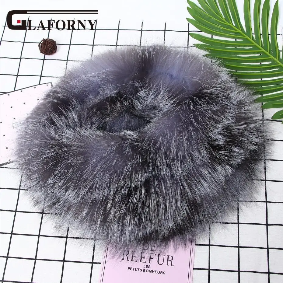 Glaforny 2018 новые шарфы из натурального Лисьего меха зимние толстые теплые шали
