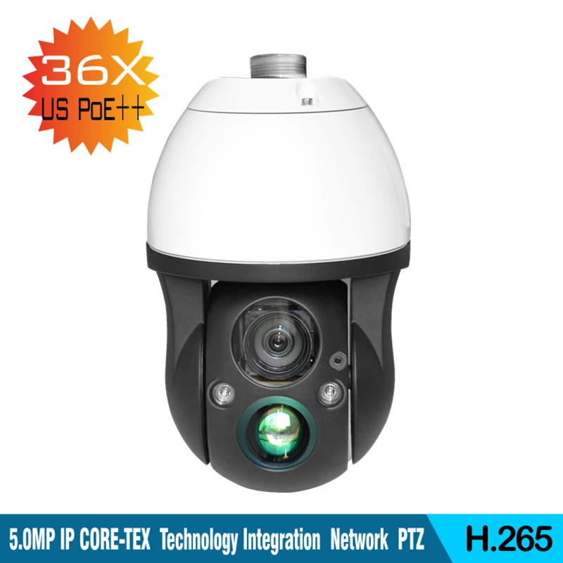 

PoE H.265 5.0MP 36X HD Starlight low illumination CORE-TEX Technology Integration Network PTZ Camera