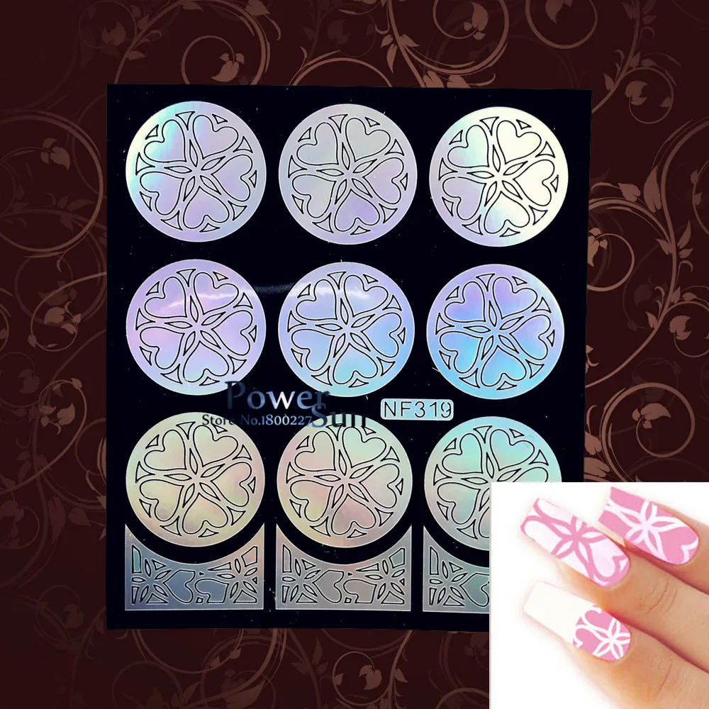 Женский здоровый фотографический трафарет с полыми сердечками и цветами|stickers