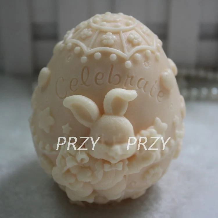 Сделай Сам 3D яйца кролик Пасхальный ручная работа силиконовое мыло свеча торт