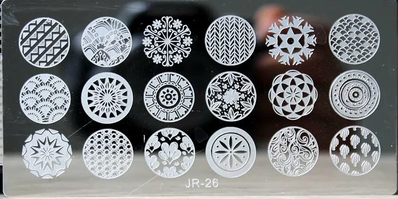 JR26 1 шт. пластины для штамповки ногтей Корона/животное/цветок/часы/музыкальный инструмент/буквы штамповки пластины для дизайна ногтей трафареты шаблон инструменты# JR0 - Цвет: JR26