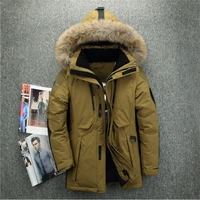 male wind proof clothing casual jackets thickening parkas male big coat new long winter down jacket with fur hood warm jacket