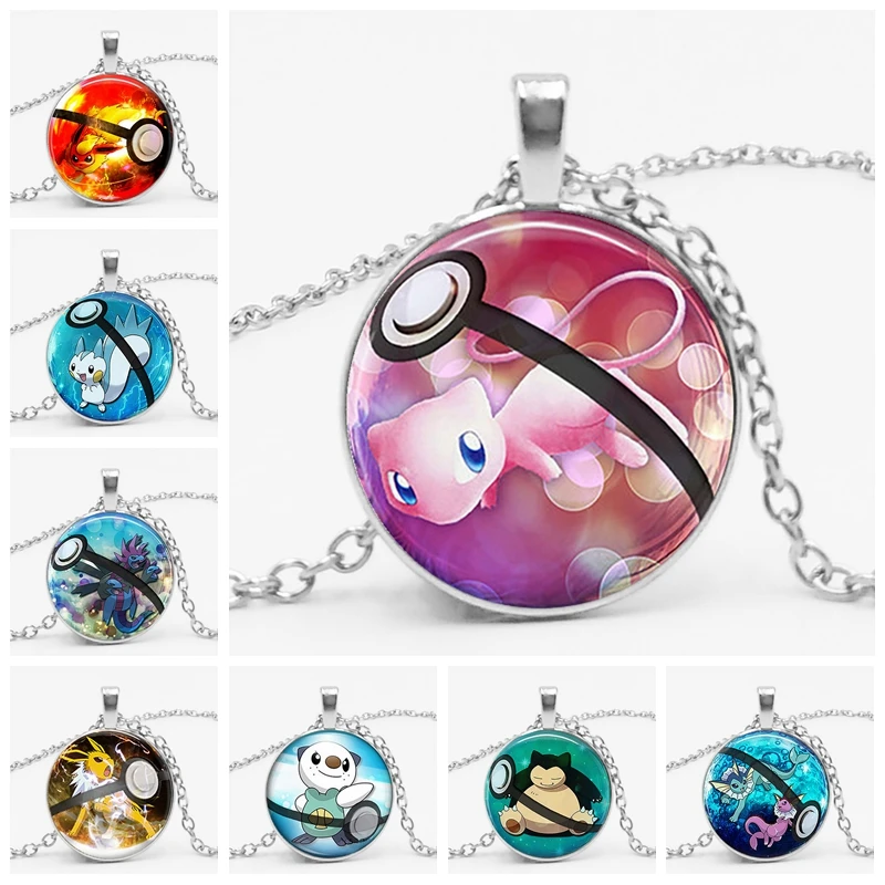 Vulpix стеклянный купол кулон ожерелье vaporion Pokemon Pokeball Детская Подвеска Ожерелье Go Mega подвеска ожерелье подарок дружбы